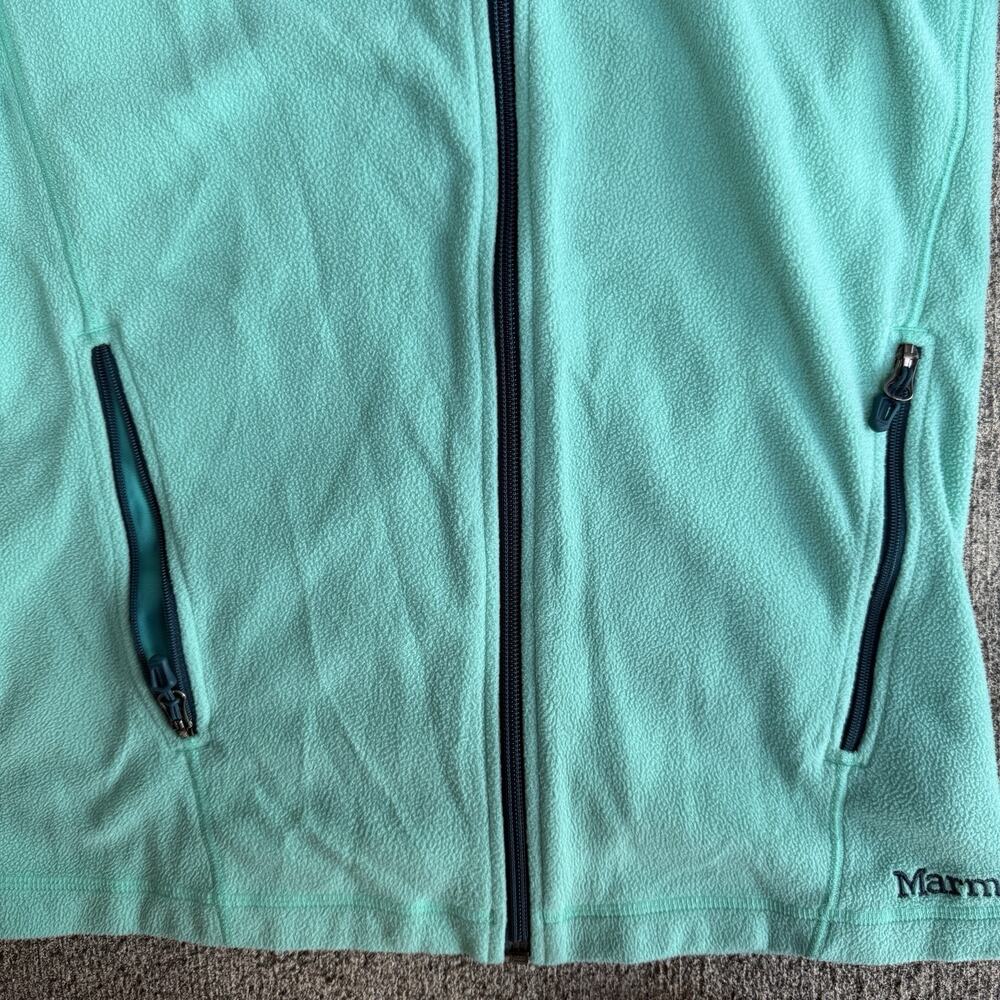 Marmot Full Zip Fleece Sweatshirt Womens Small Green Jacket Lightweight Layer - Picture 4 of 10
